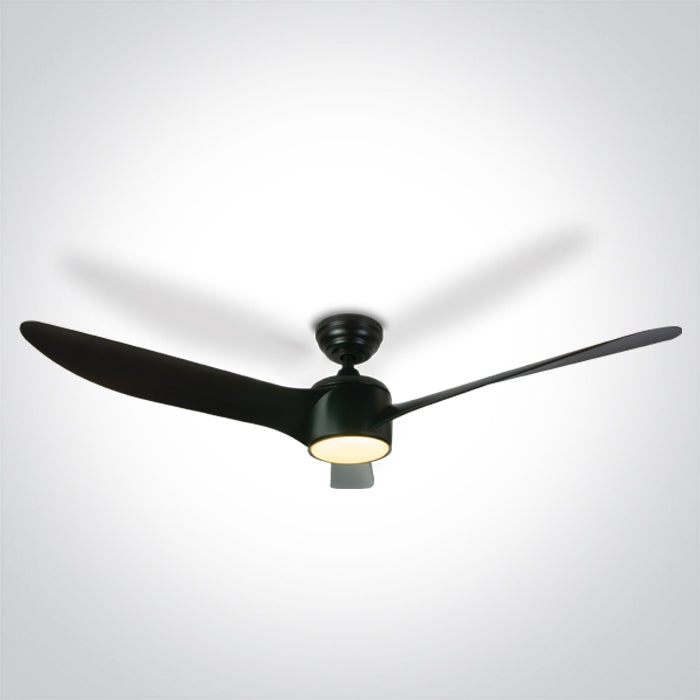 Черен ABS ROD Вентилатор 40W LED 22W CCT (регулируем цвят на светлината) IP20 230V