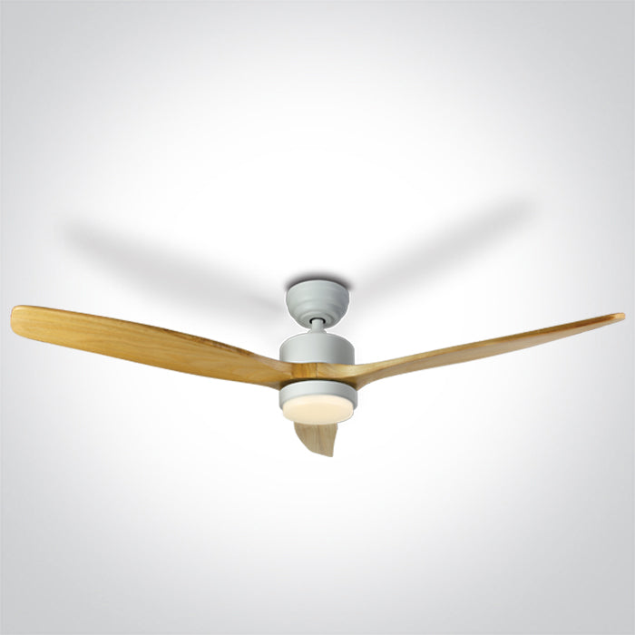 LIGHT WOOD Бял ROD Вентилатор 35W LED 22W CCT (регулируем цвят на светлината) IP20 230V