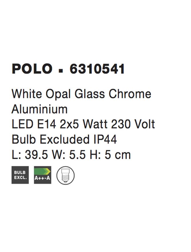 Висящо осветително тяло (пендел) POLO LED E14 10W Хром алуминий опалово стъкло