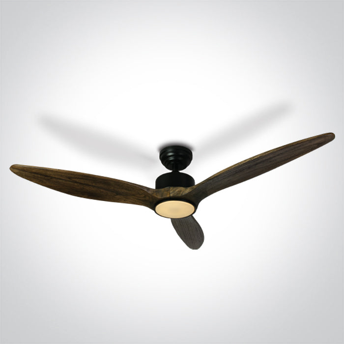 DARK WOOD Черен ROD Вентилатор 25W LED 22W CCT (регулируем цвят на светлината) IP20 230V