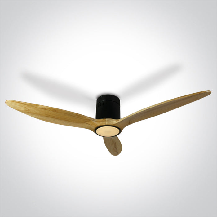 LIGHT WOOD Черен CEILING Вентилатор 25W LED 22W CCT (регулируем цвят на светлината) IP20 230v