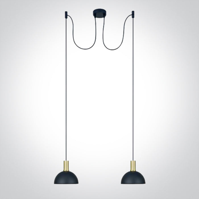 BRUSHED Месинг с Черен SHADE 10W 2xE27