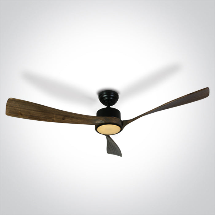 DARK WOOD Черен ROD Вентилатор 40W LED 22W CCT (регулируем цвят на светлината) IP20 230V