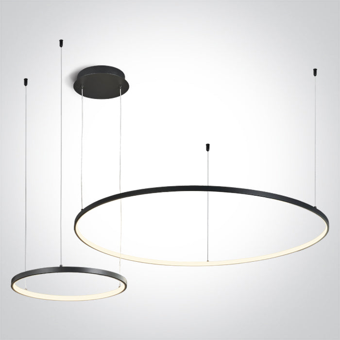 Черен 2x RINGS 40 см/100 см 65W WW (топло бяло) IP20 230V С димиране