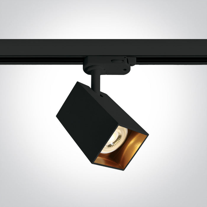 Черен GU10 10W Шина Спот Dark-Light (задълбочен оптичен конус) SQUARE