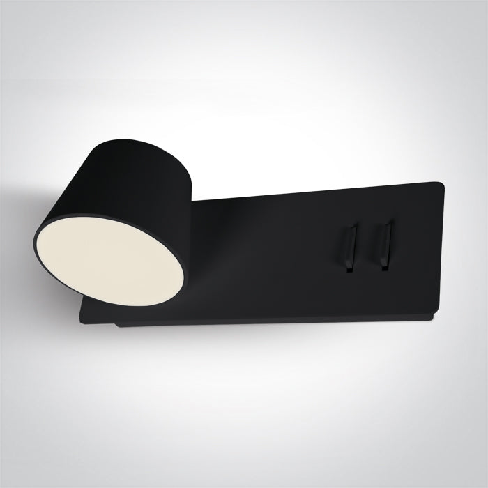 Черен LED 6W+4W UPLIGHT WW (топло бяло) IP20 230V LEFT