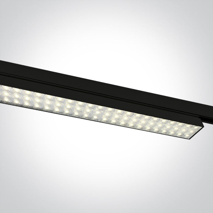Черен 60W CW (студено бяло) Шинно осветително тяло IP20 230V
