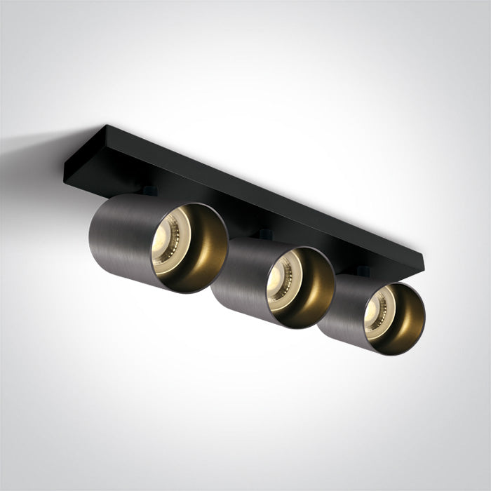 METAL Сив GU10 3x10W Dark-Light (задълбочен оптичен конус)