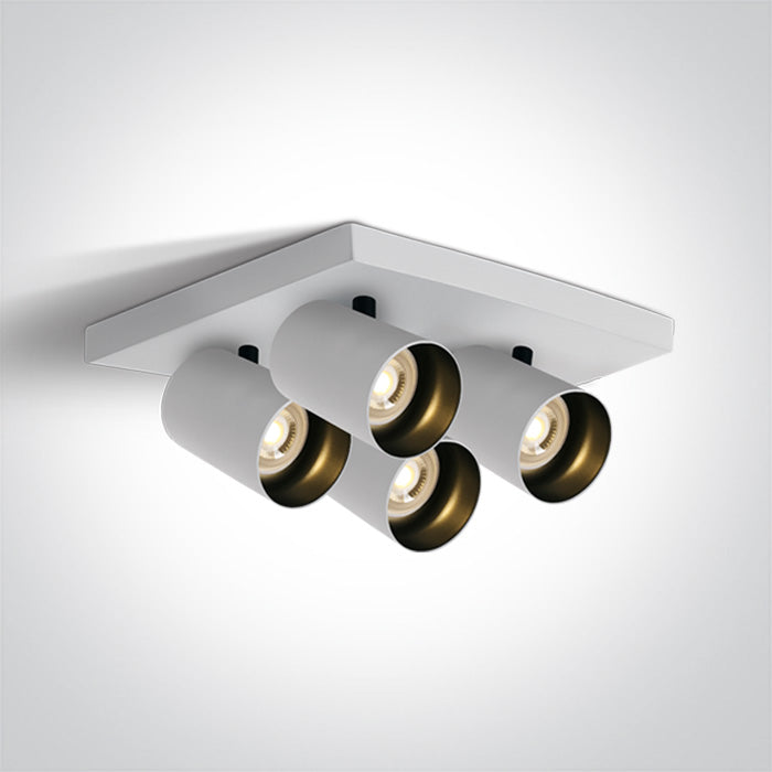 Бял GU10 4x10W Dark-Light (задълбочен оптичен конус)