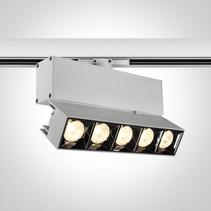 Бял Шинно осветително тяло Регулируем 20W WW (топло бяло) 38° IP20 230V
