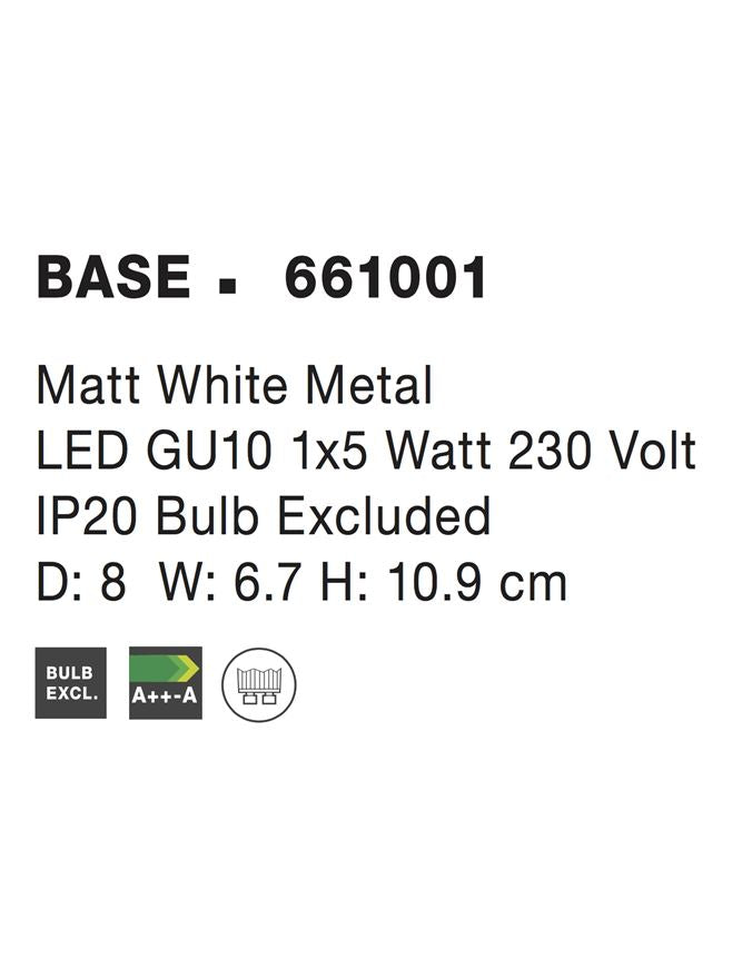 Висящо осветително тяло (пендел) BASE LED GU10 1x10W Матово бял