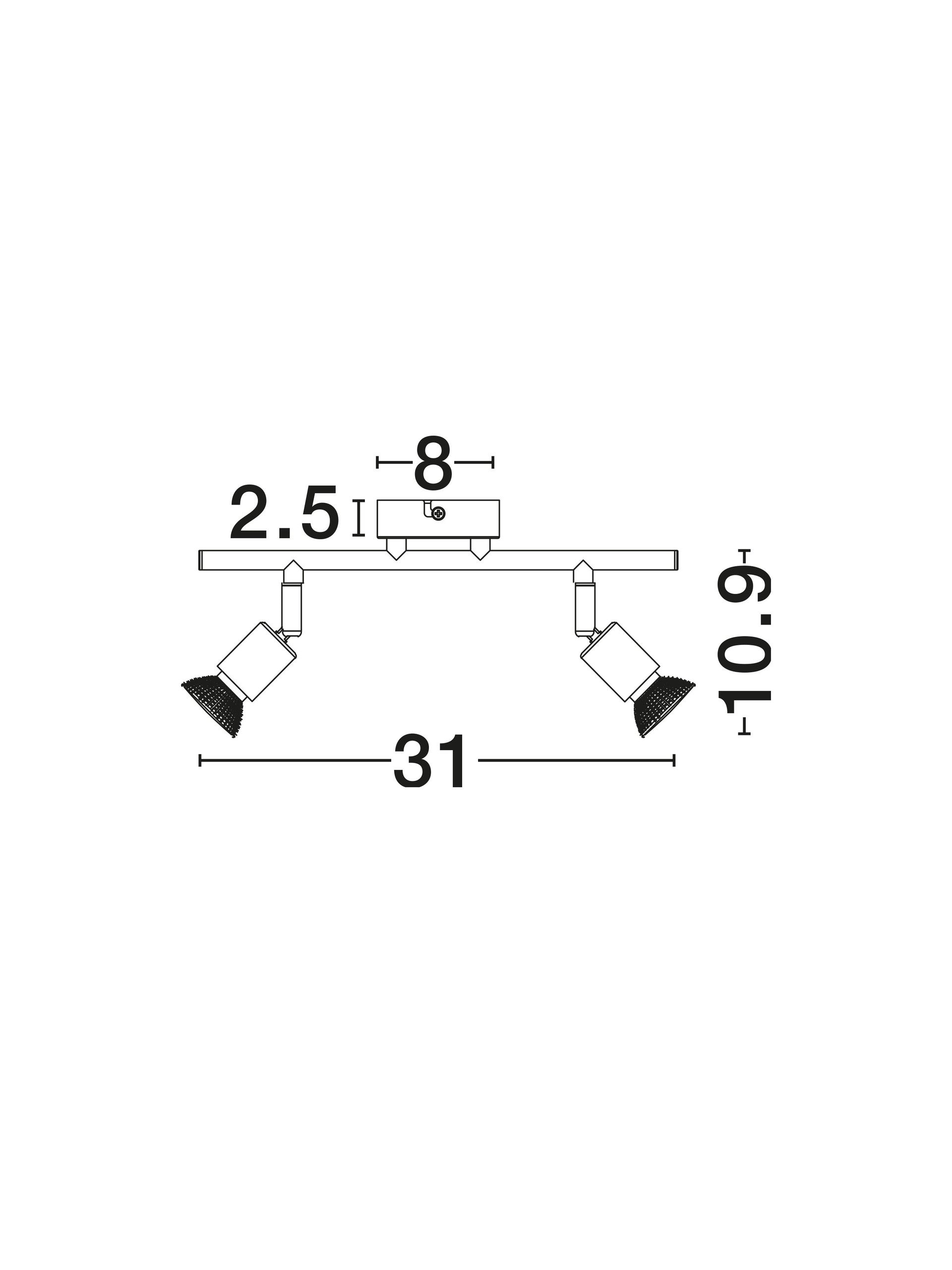 Висящо осветително тяло (пендел) BASE LED GU10 2x10W Матово бял