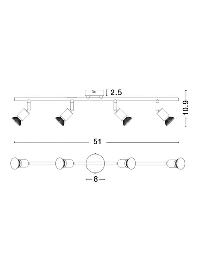 Висящо осветително тяло (пендел) BASE LED GU10 4x10W Матово бял