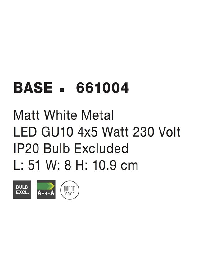Висящо осветително тяло (пендел) BASE LED GU10 4x10W Матово бял