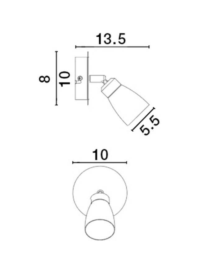 Висящо осветително тяло (пендел) CONO LED GU10 1x10W Бял алуминий