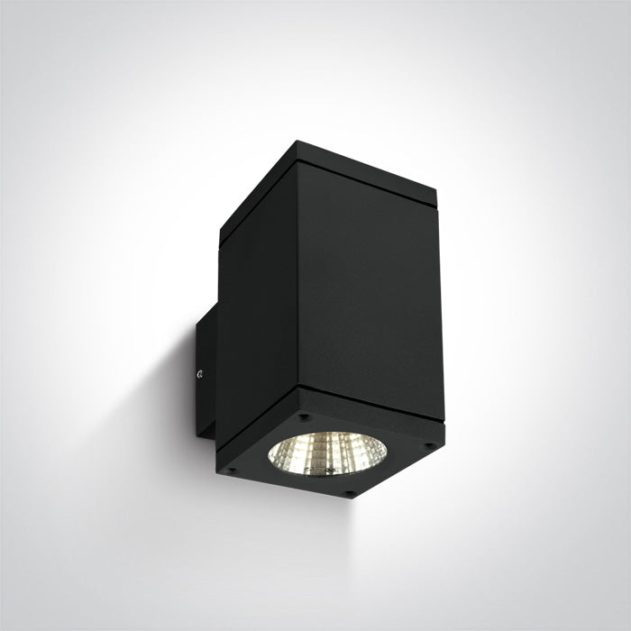 Черен COB LED 2x6W WW (топло бяло) IP54 230V
