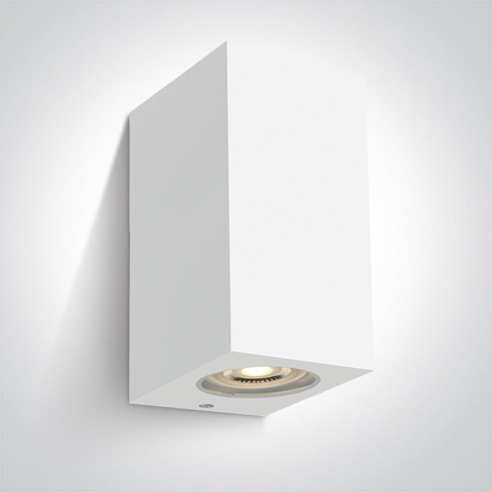Бял Стенно осветително тяло (аплик) GU10 2x6W IP65