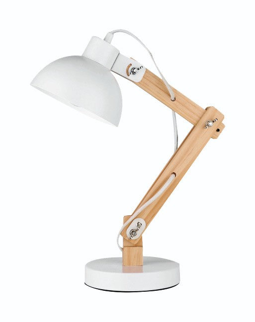 Висящо осветително тяло (пендел) LILA 12W E27 Бял метал и натурално дърво - alternate view