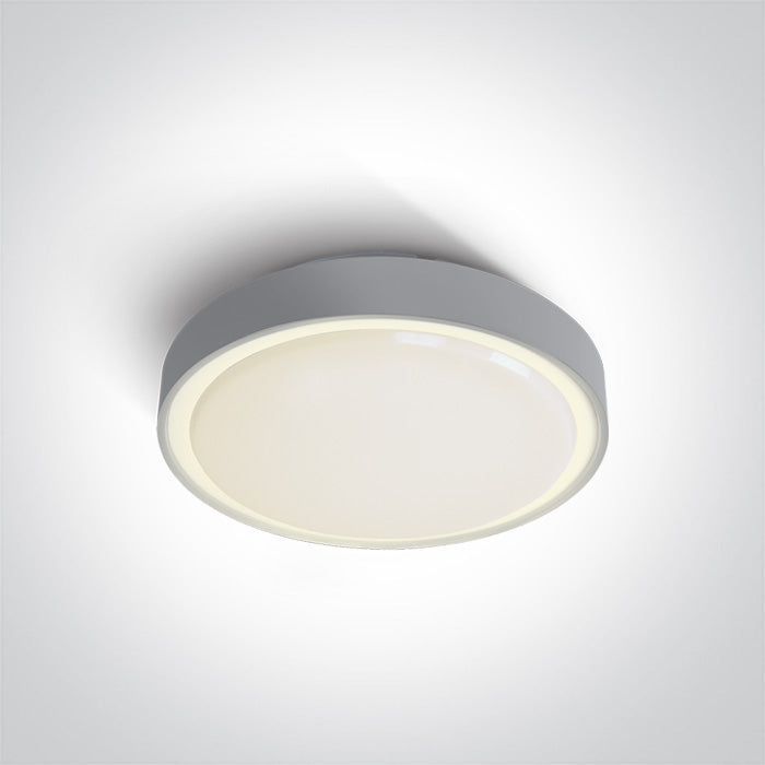 Сив LED Плафон 15W WW (топло бяло) IP65 Аварийно 3hrs 230V