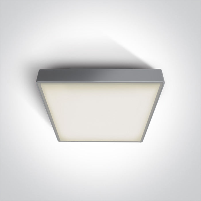 Сив LED Плафон 16W WW (топло бяло) IP65 Аварийно 3hrs 230V