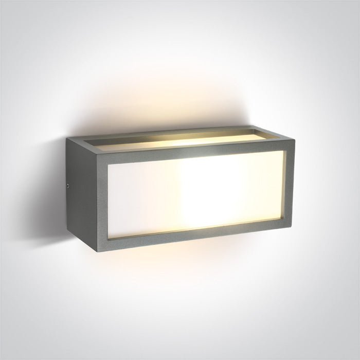 Сив E27 12W Стенно осветително тяло (аплик) IP54