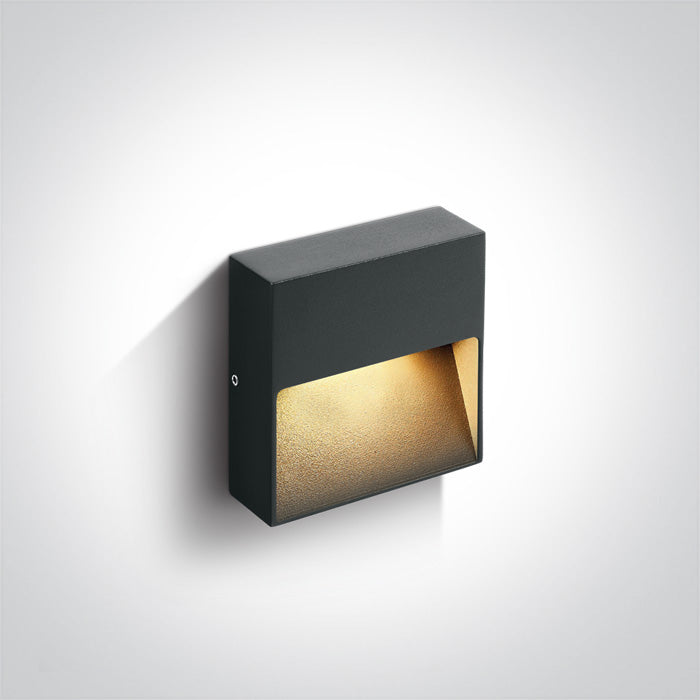 Антрацит Стенно осветително тяло (аплик) 4W WW (топло бяло) IP54 100-240V