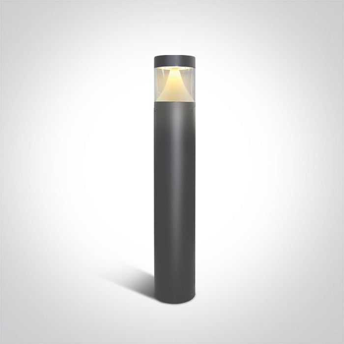 Антрацит LED Градинска колонка (болард) 80 см 12W WW (топло бяло) IP65 230V
