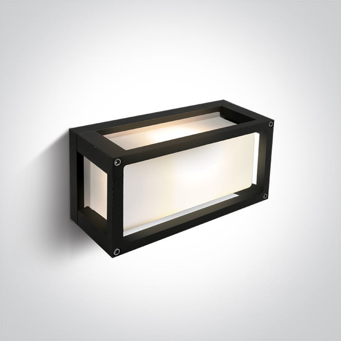 Черен E27 12W Стенно осветително тяло (аплик) IP54