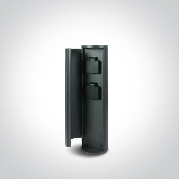 Антрацит Градинска колонка (болард) 40 см IP44 230V 2x SCHUKO sockets Max 1000W each