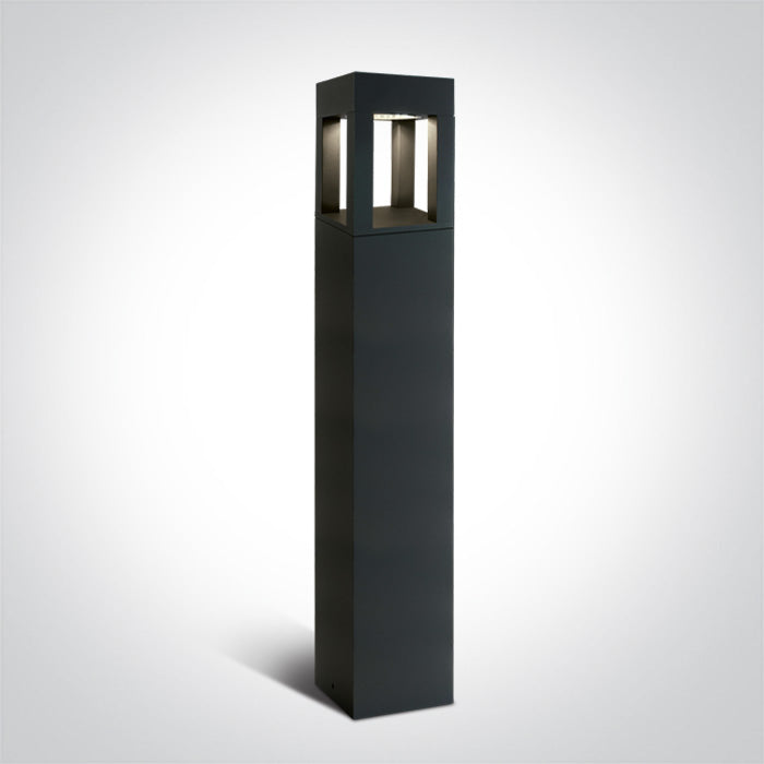 Антрацит Градинска колонка (болард) 90 см 22W CW (студено бяло) IP65 230V
