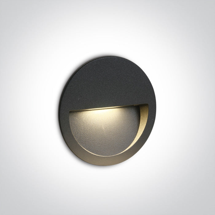 Антрацит WALL Вградено 3W WW (топло бяло) IP65 Dark-Light (задълбочен оптичен конус) 100-240V