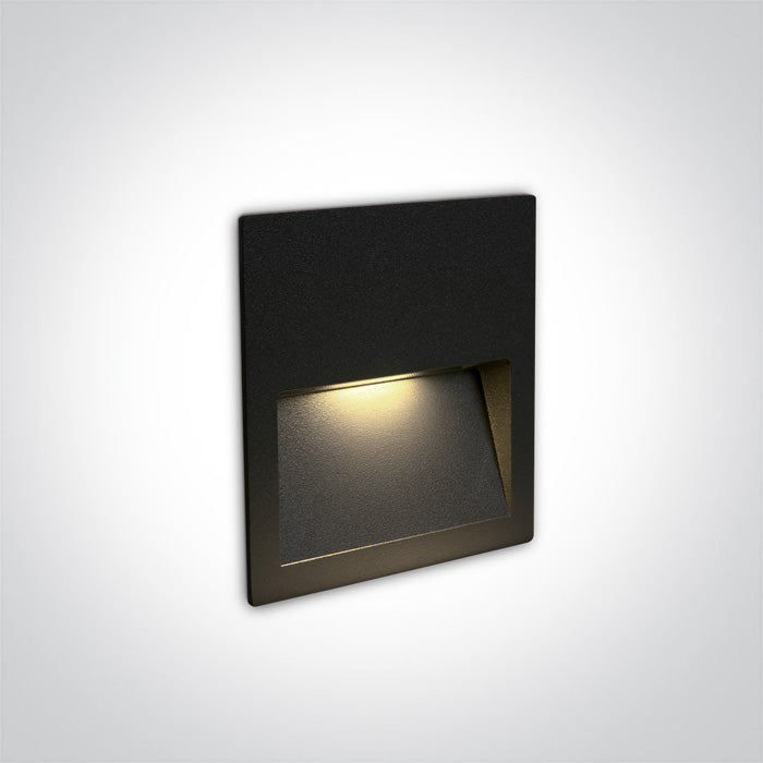 Черен WALL Вградено 4W WW (топло бяло) IP65 Dark-Light (задълбочен оптичен конус) 100-240V