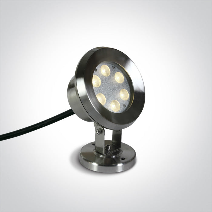6X1W CW (студено бяло) SS316 IP68 Регулируем Подводно LED 24V
