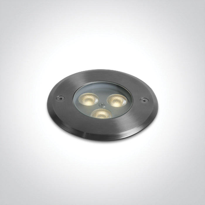 SS316L IP67 Земен 3x1W WW (топло бяло) 24V DC LOW DEPTH