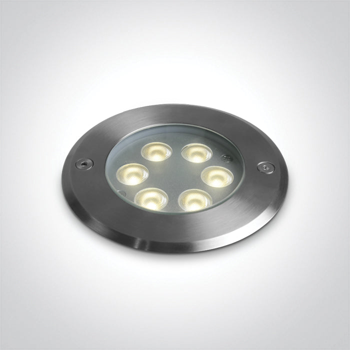 SS316L IP67 Земен 6x1W WW (топло бяло) 24V DC LOW DEPTH
