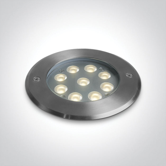 SS316L IP67 Земен 9x1W WW (топло бяло) 24V DC LOW DEPTH