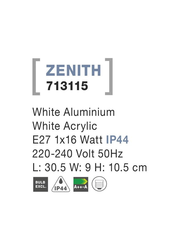 Външен аплик ZENITH LED E27 12W Пясъчно бял алуминий