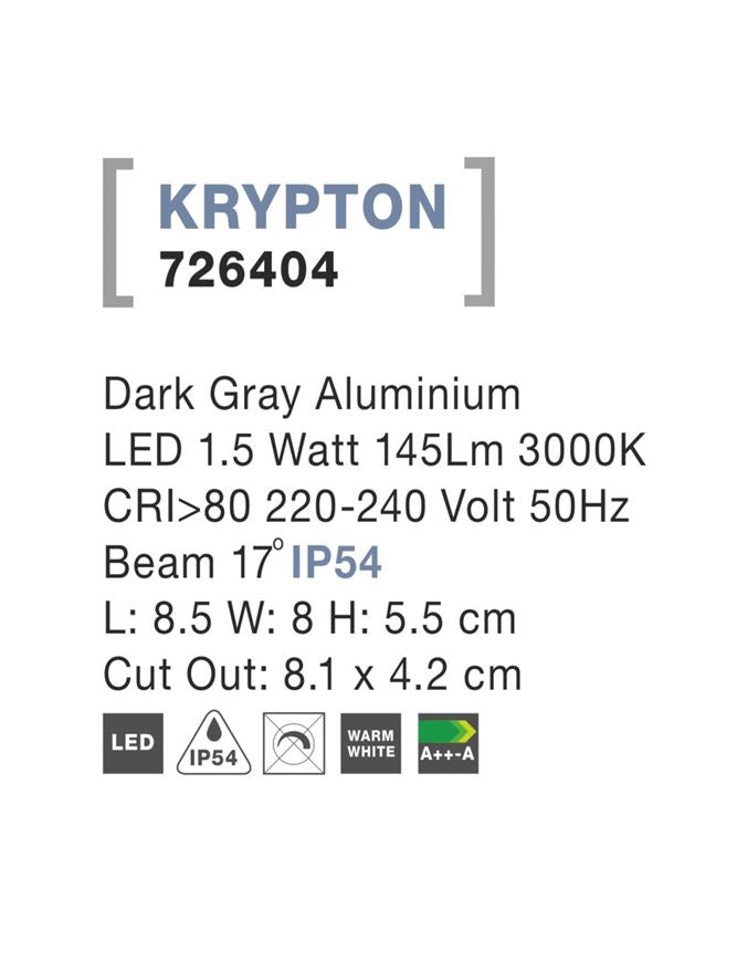 Външен аплик KRYPTON 2W Пясъчно бял алуминий IP54