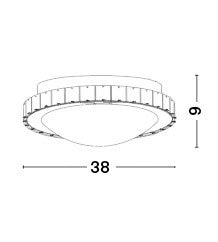 Висящо осветително тяло (пендел) PALERMO 3x12W LED Хромиран метал Бяло стъкло с кристали