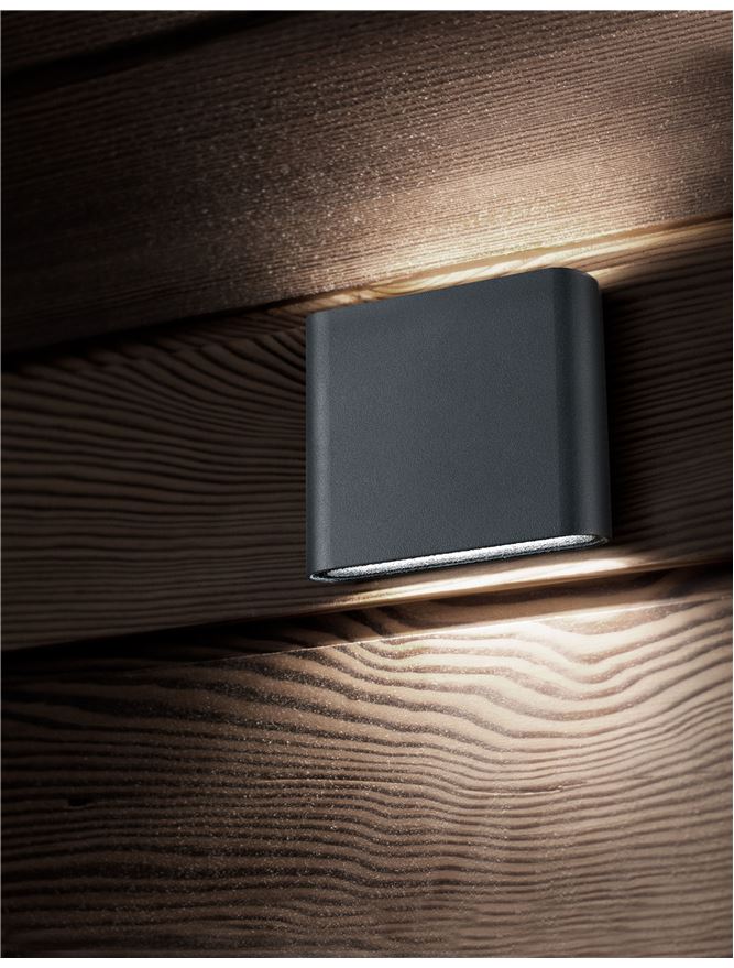 Външен аплик SOHO 2x3W LED Тъмен антрацит алуминий и стъкло IP54 3000K