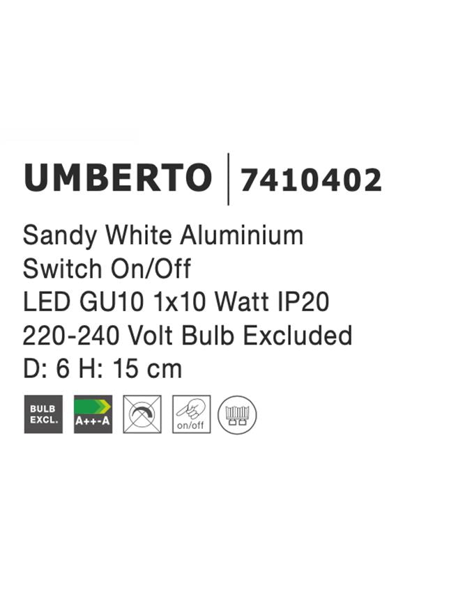 Висящо осветително тяло (пендел) UMBERTO 10W GU10 Бял метал