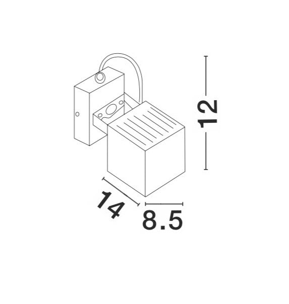 Външен аплик FOCUS 6W LED Тъмен антрацит алуминий и стъкло IP54 3000K