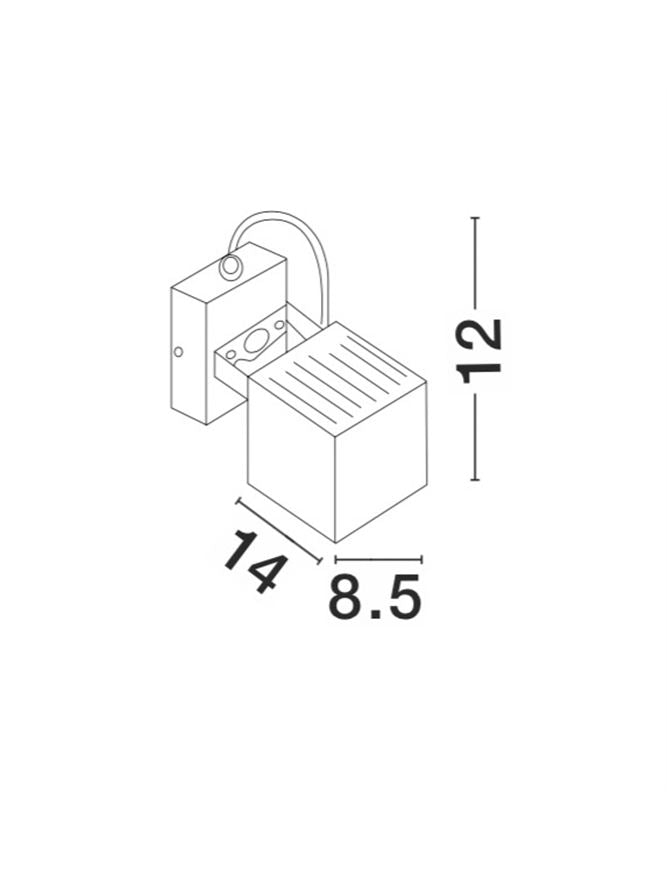 Външен аплик FOCUS 6W LED Тъмен антрацит алуминий и стъкло IP54 3000K