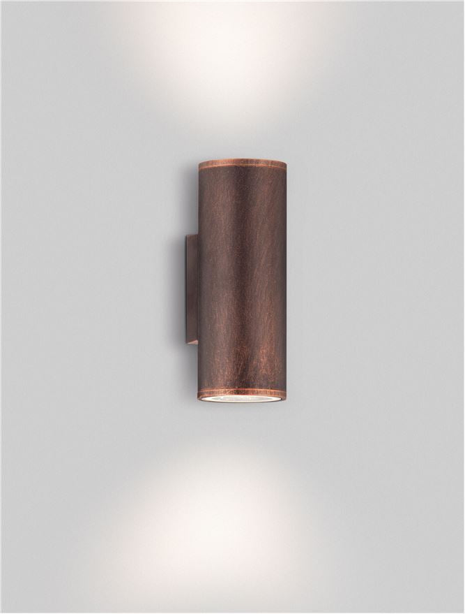 Външен аплик NODUS LED GU10 2x10W Античен кафяв алуминий нагоре/надолу