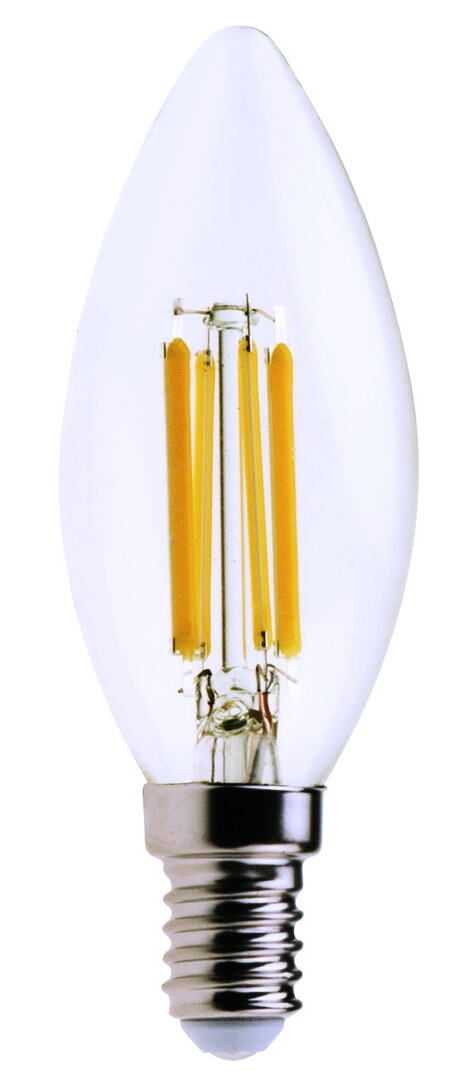Филаментна LED крушка, E14 C35, 6W, 800lm, 4000K
