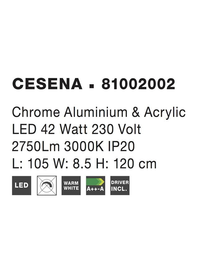 Висящо осветително тяло (пендел) CESENA 42W Хромиран алуминий и акрил