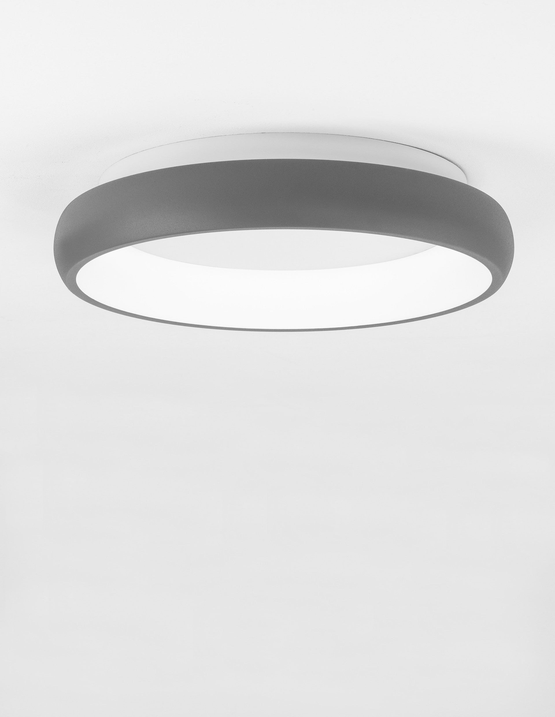 Висяща лампа ALBI 32W сива, алуминий и акрил, LED, с Triac димиране