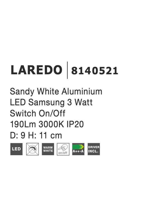 Висящо осветително тяло (пендел) LAREDO 3W 190Lm Матово бял алуминий