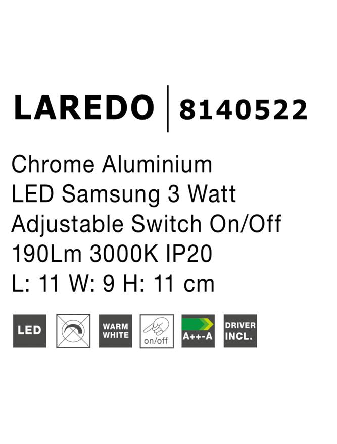 Висящо осветително тяло (пендел) LAREDO 3W 190Lm Хромиран алуминий