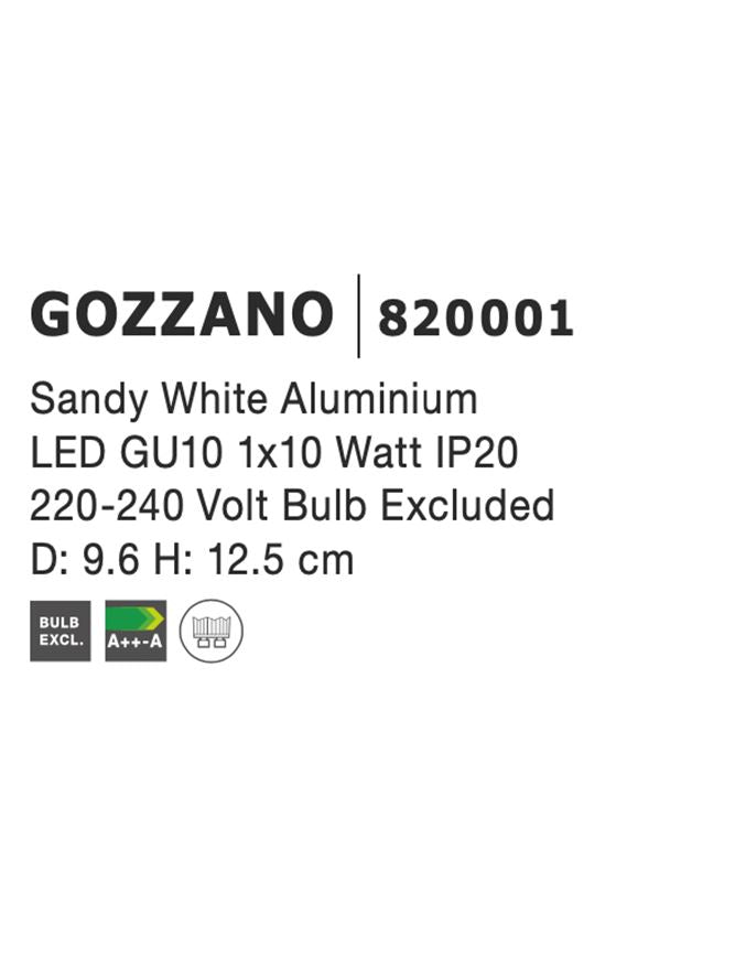 LED спот GOZZANO 13W MR16 Пясъчно бял алуминий